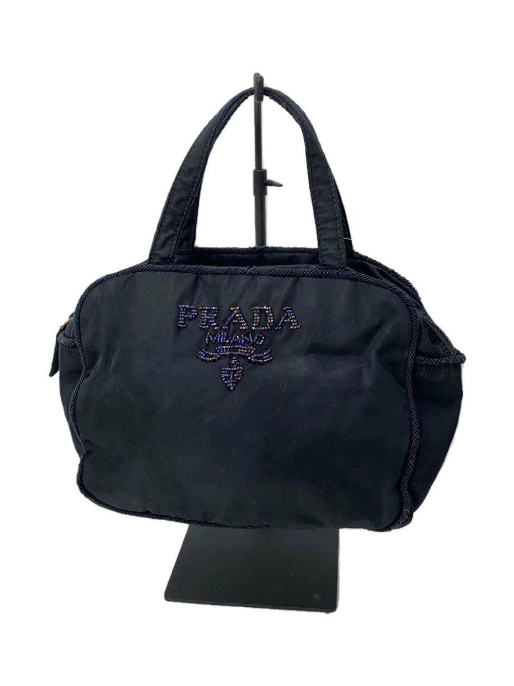 Prada Tessuto nylon handbag beaded logo